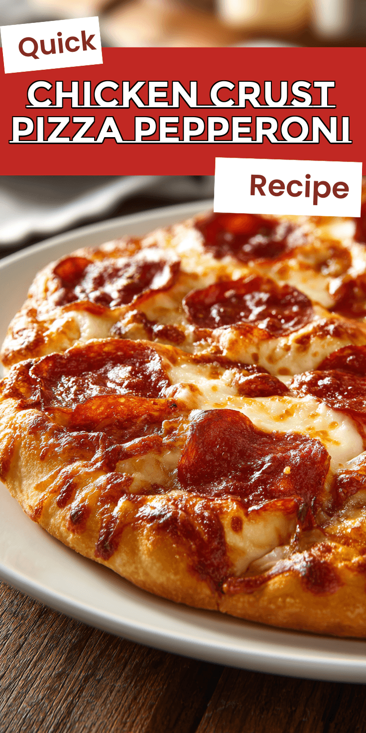 Chicken Crust Pizza Pepperoni served warm with cozy spices