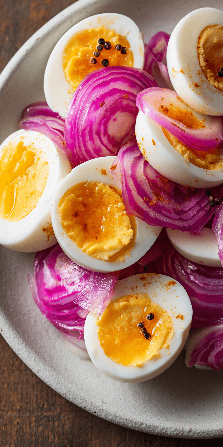 Classic Pickled Eggs served warm with cozy spices