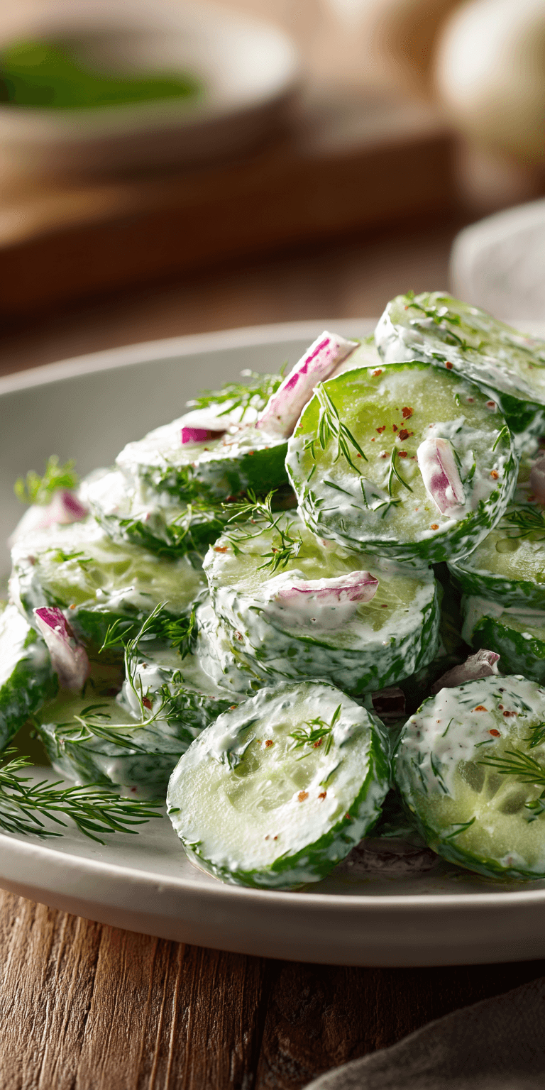 Cucumber Ranch Crack Salad served warm with cozy spices