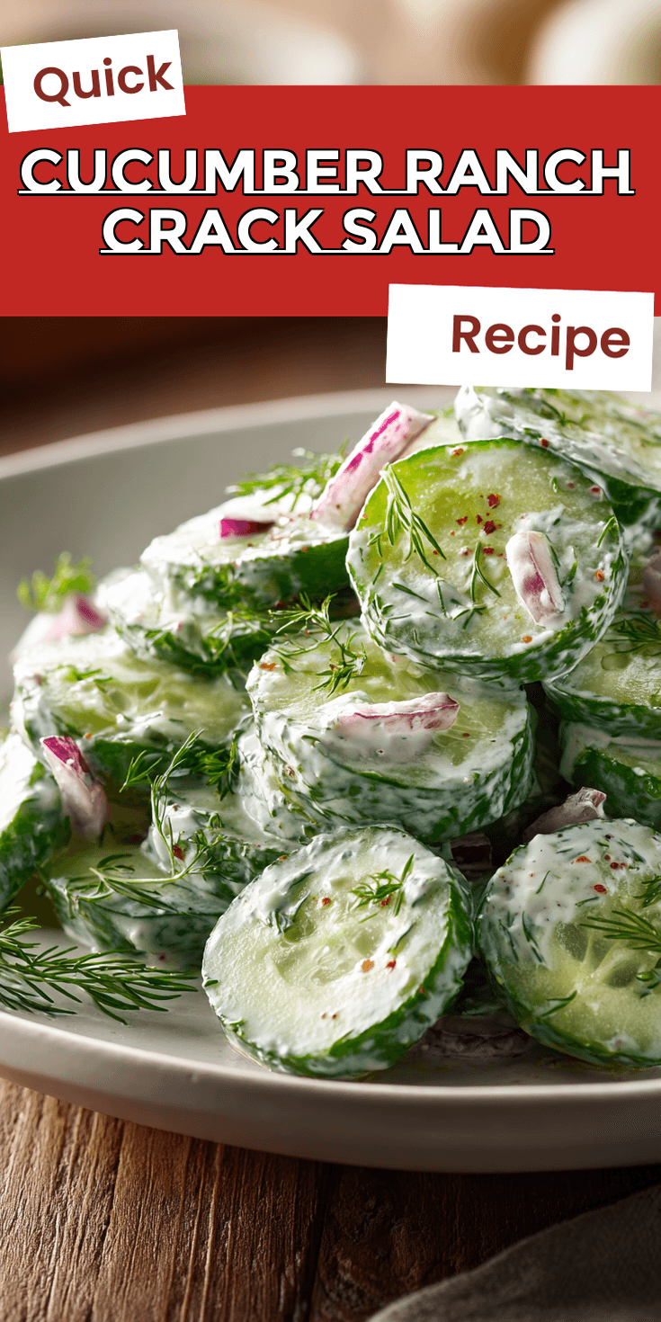 Cucumber Ranch Crack Salad served warm with cozy spices