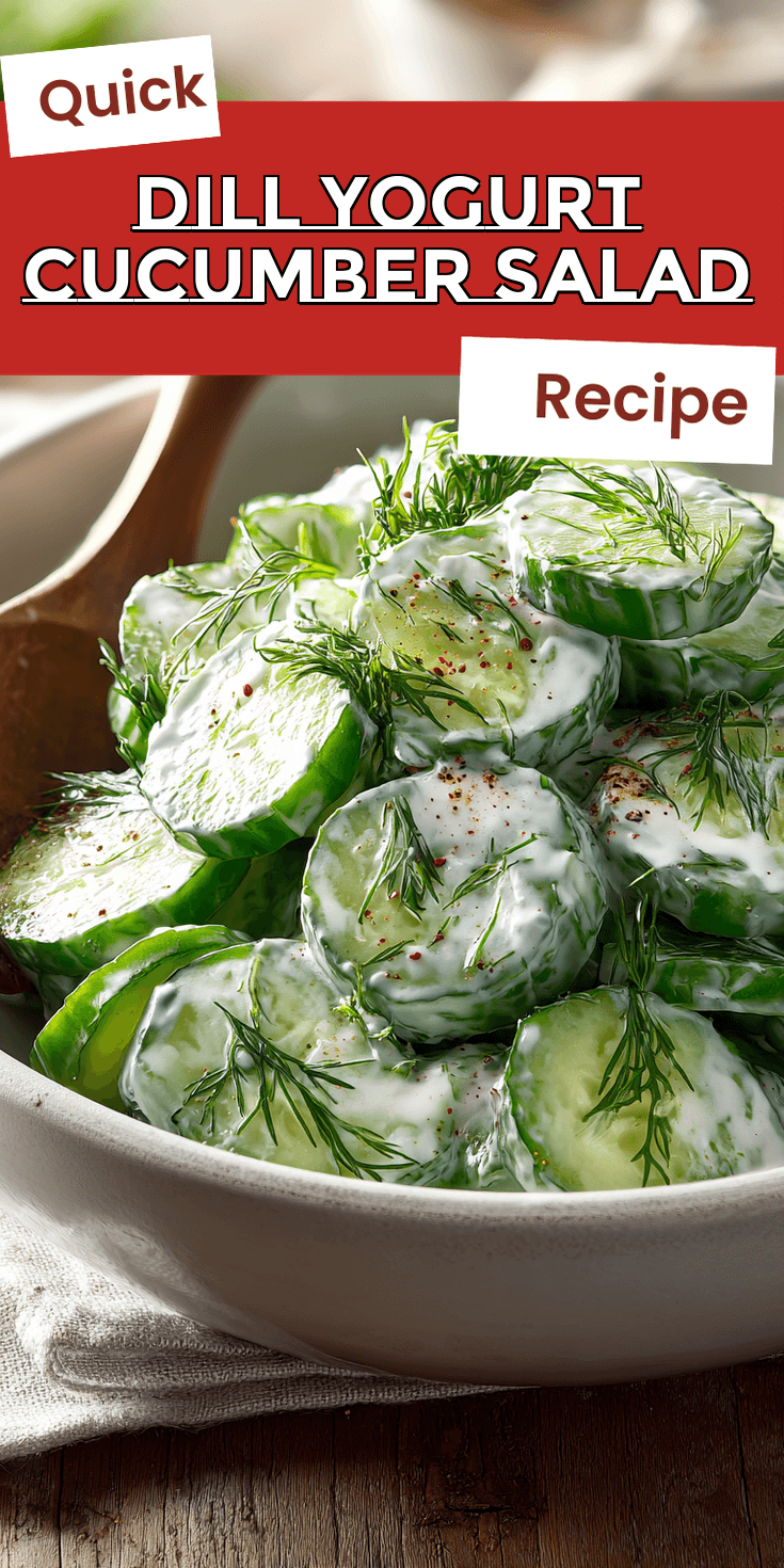 Dill Yogurt Cucumber Salad served warm with cozy spices
