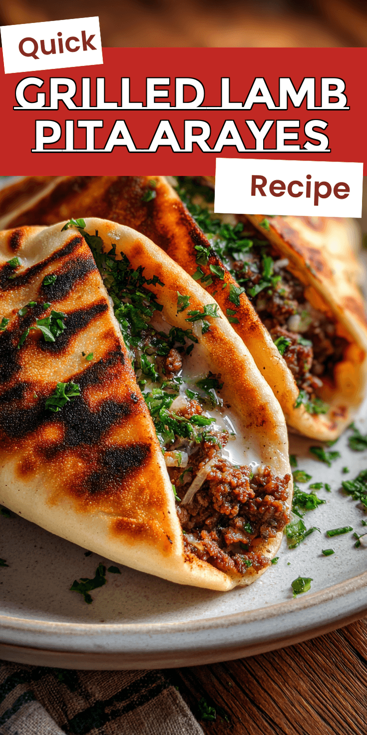 Grilled Lamb Pita Arayes served warm with cozy spices