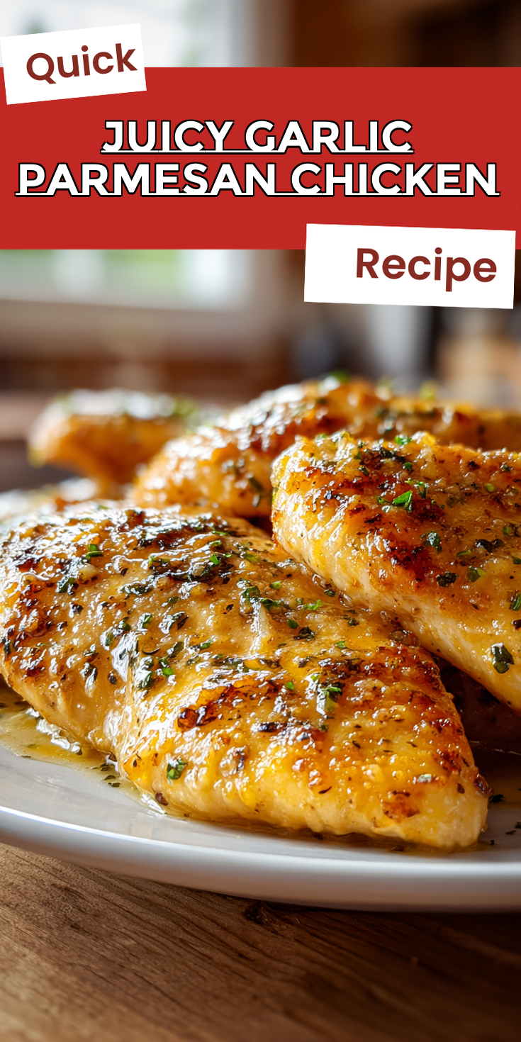 Juicy Garlic Parmesan Chicken served warm with cozy spices