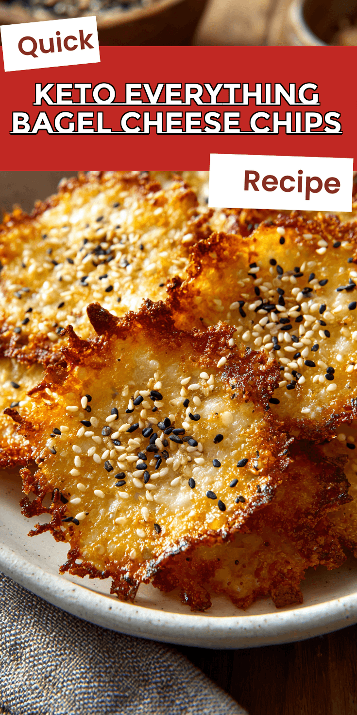 Keto Everything Bagel Cheese Chips served warm with cozy spices