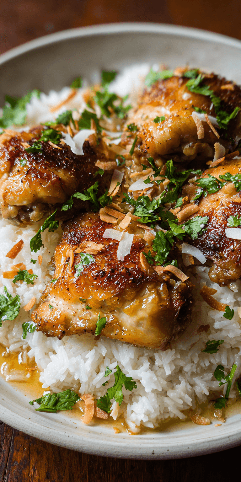 Maple Chicken Coconut Rice served warm with cozy spices