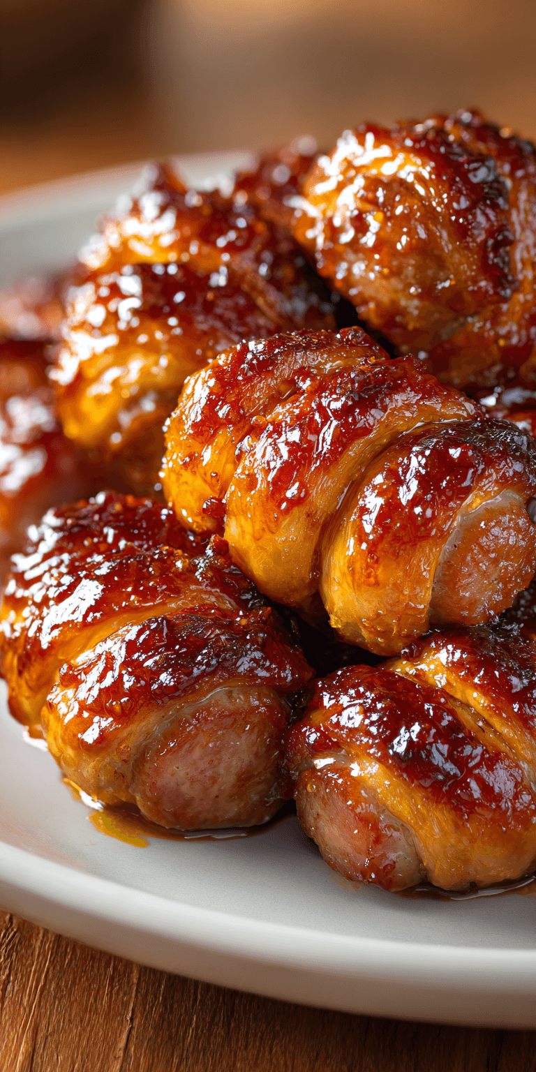 Mustard Hasselback Kielbasa Bites served warm with cozy spices