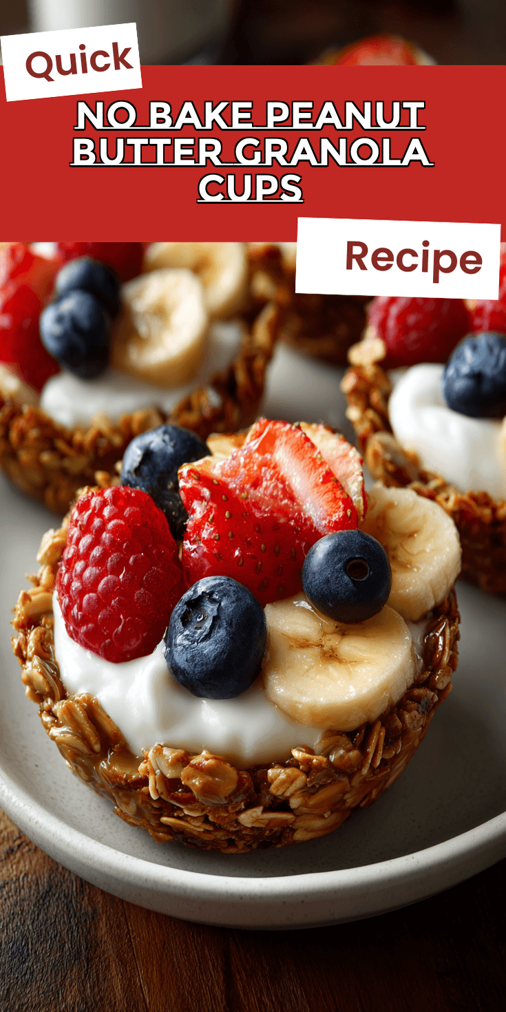 No Bake Peanut Butter Granola Cups served warm with cozy spices