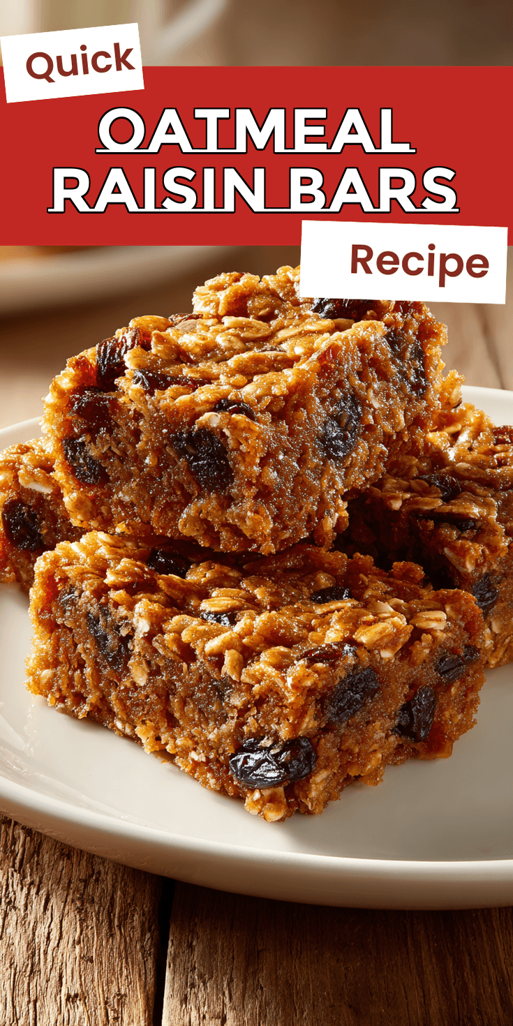 Oatmeal Raisin Bars served warm with cozy spices