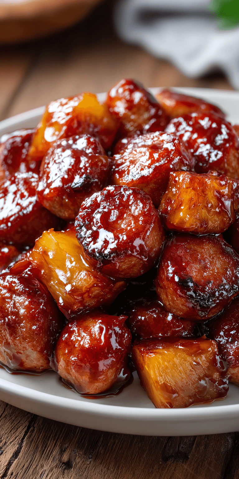 Pineapple Brown Sugar Mississippi Lil’ Smokies Bites served warm with cozy spices