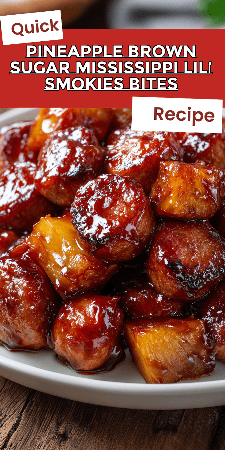 Pineapple Brown Sugar Mississippi Lil’ Smokies Bites served warm with cozy spices