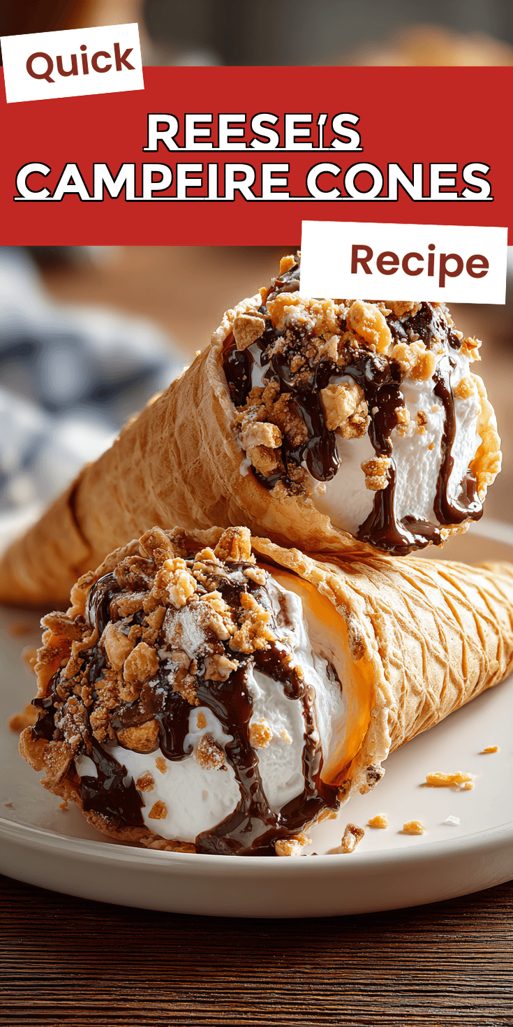 Reese’s Campfire Cones served warm with cozy spices