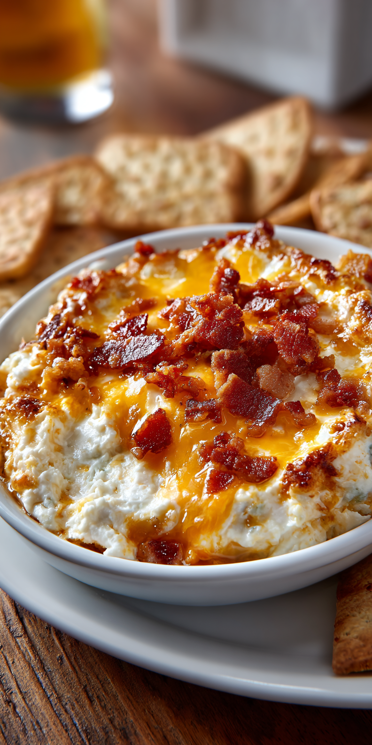 Savory Maple Bourbon Bacon Dip with Cheddar served warm with cozy spices
