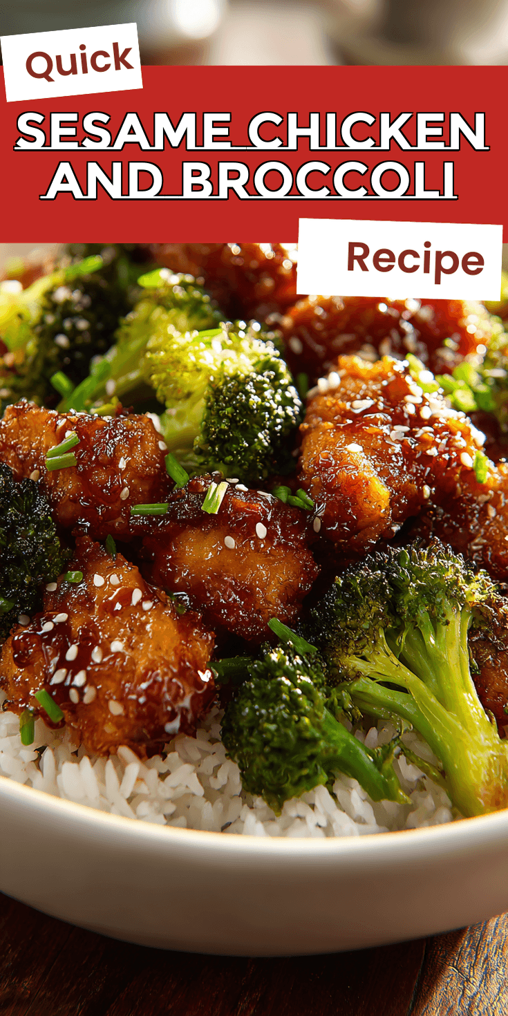 Sesame Chicken and Broccoli served warm with cozy spices