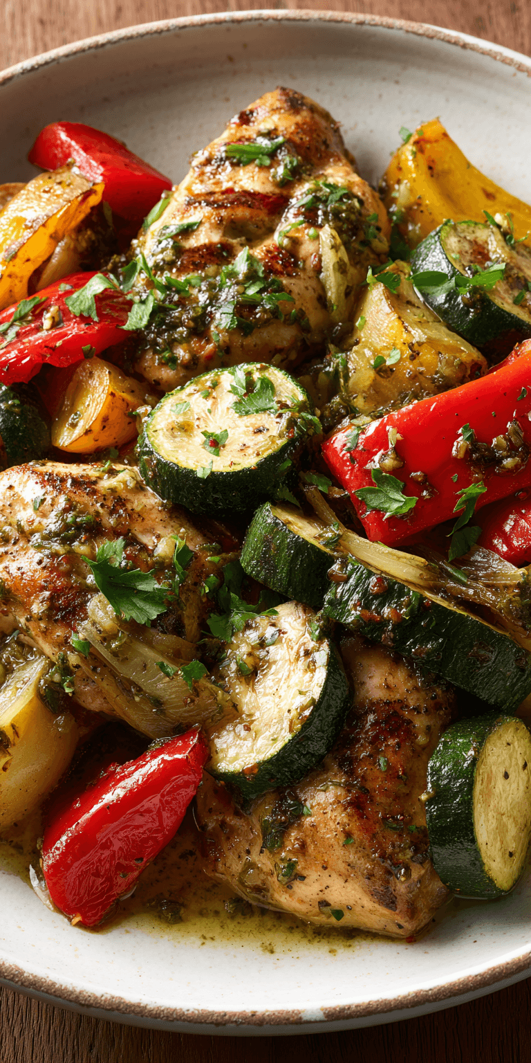 Sheet Pan Garlic Butter Chicken and Veggies served warm with cozy spices
