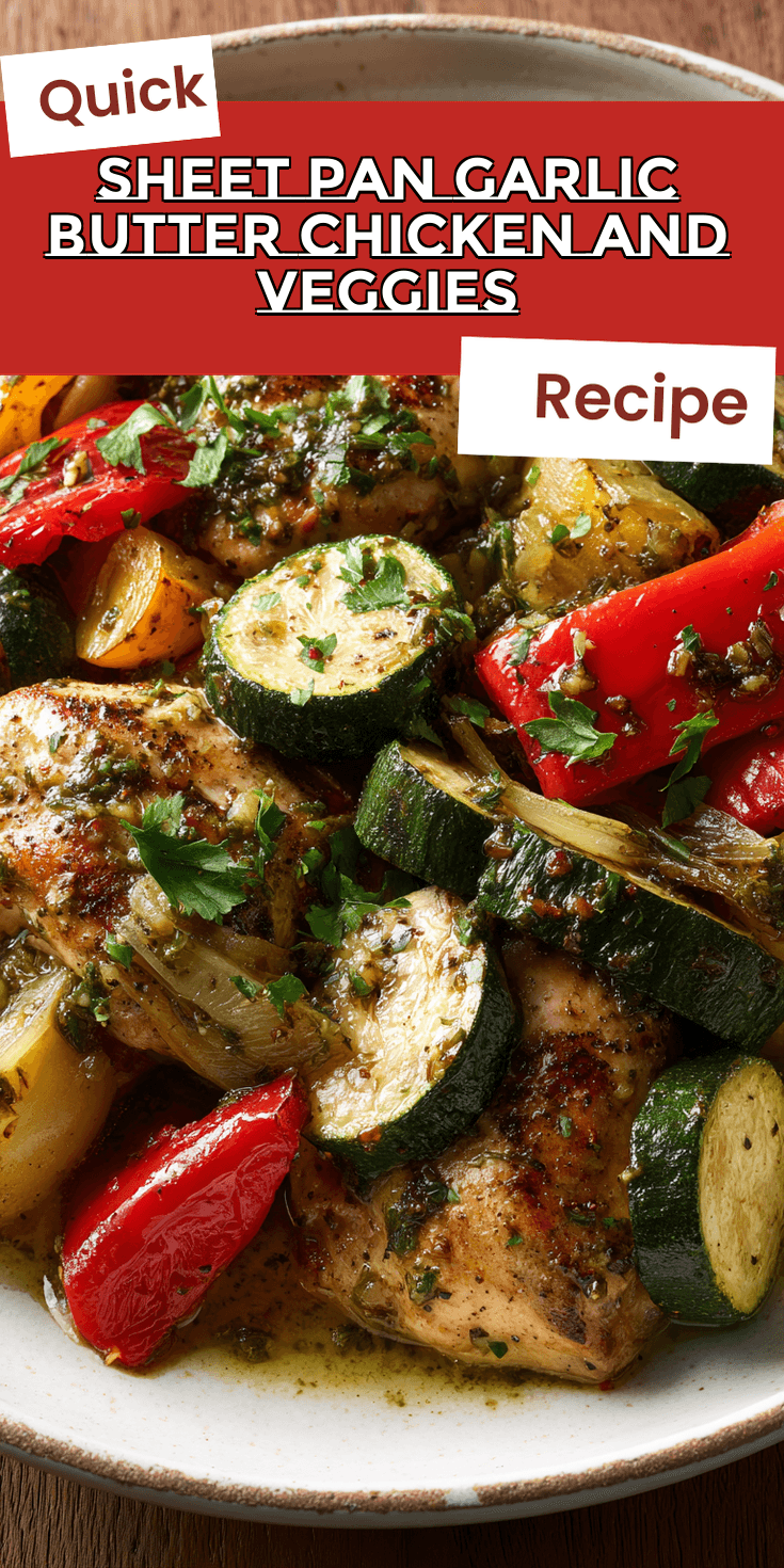Sheet Pan Garlic Butter Chicken and Veggies served warm with cozy spices
