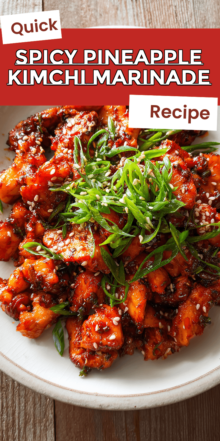 Spicy Pineapple Kimchi Marinade served warm with cozy spices