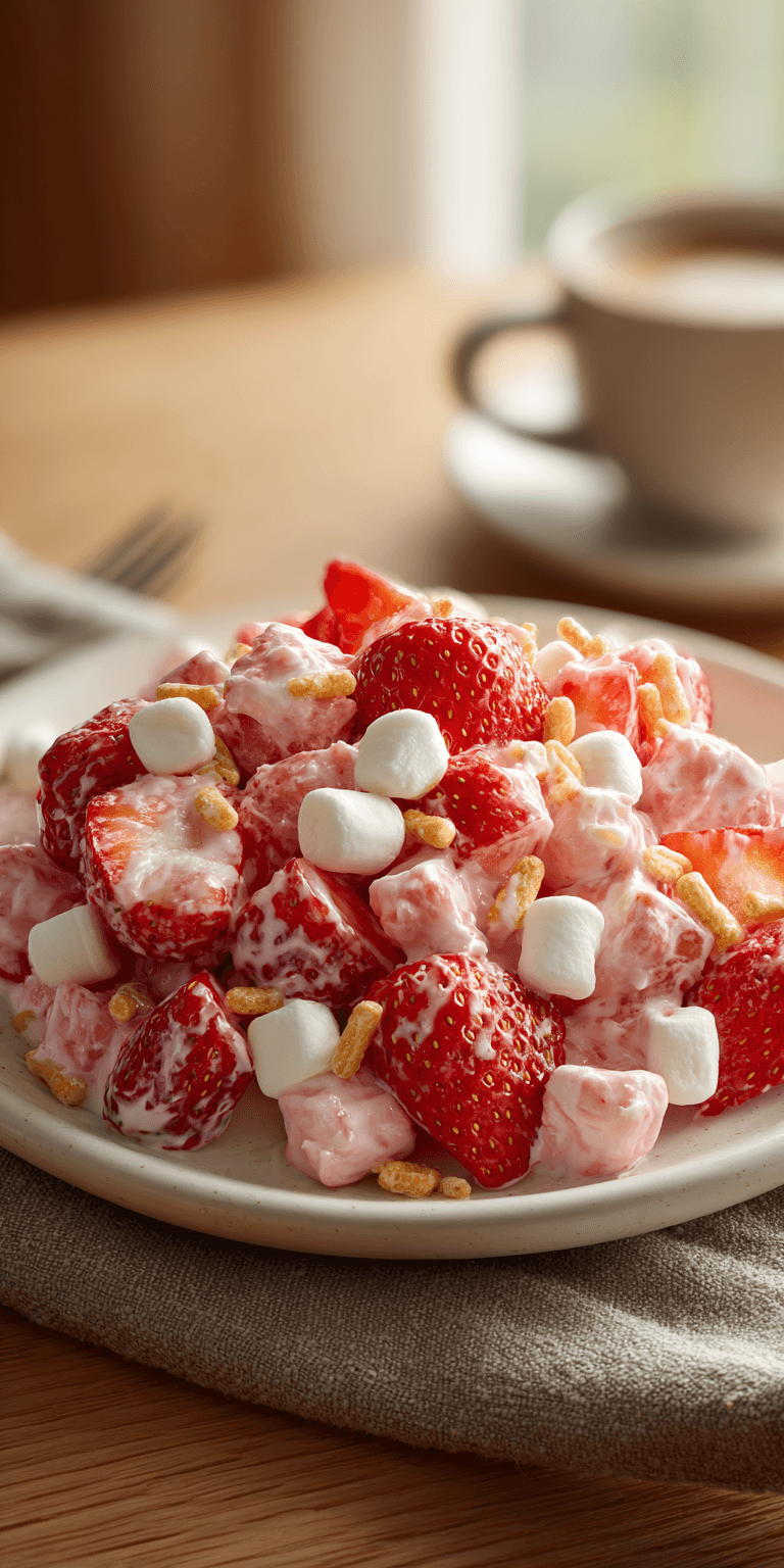 Strawberry Crackle Salad served warm with cozy spices