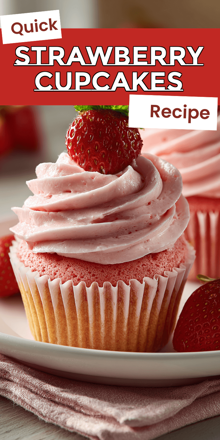 Strawberry Cupcakes served warm with cozy spices