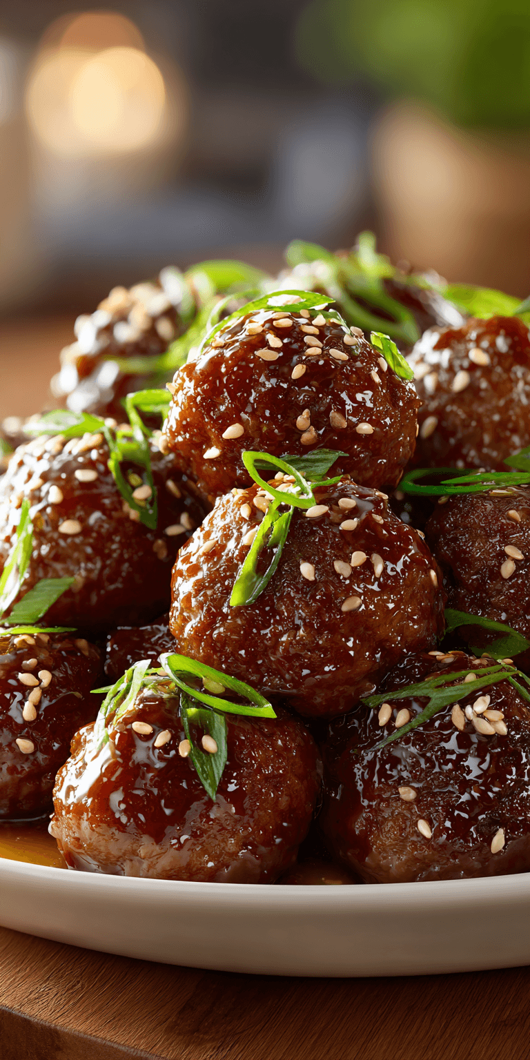 Teriyaki Meatballs served warm with cozy spices