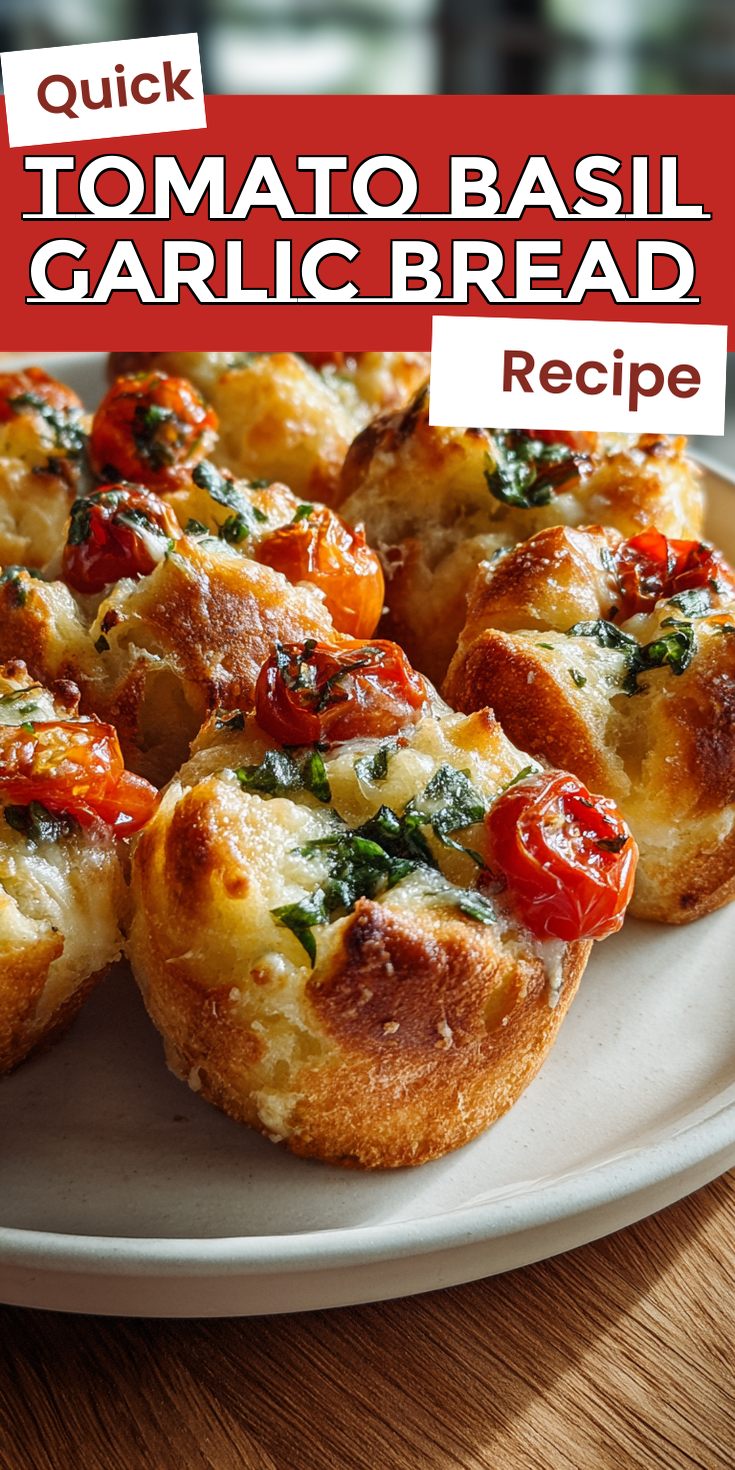 Tomato Basil Garlic Bread served warm with cozy spices
