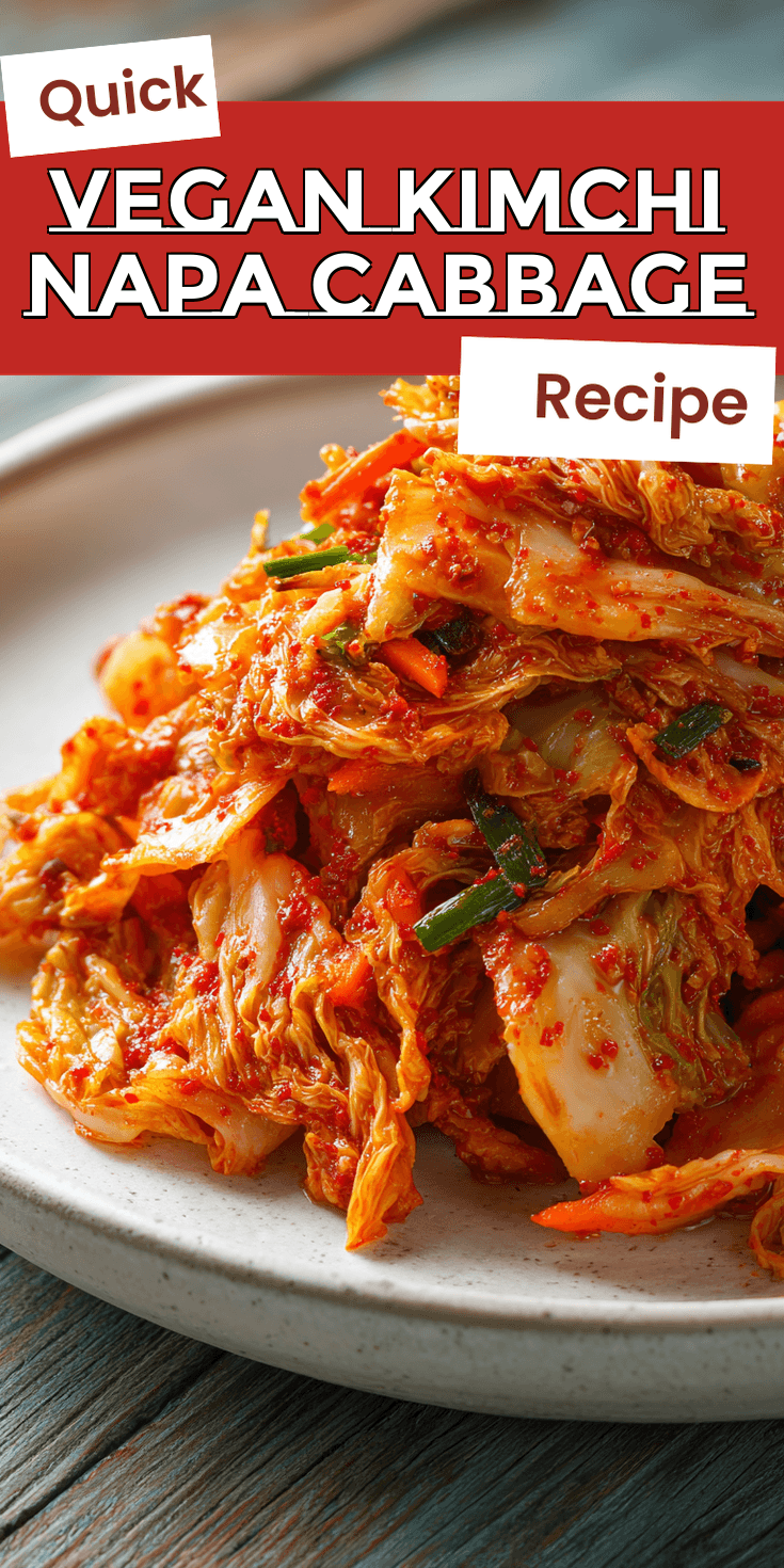 Vegan Kimchi Napa Cabbage served warm with cozy spices